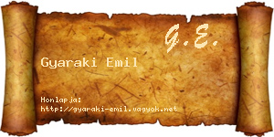 Gyaraki Emil névjegykártya